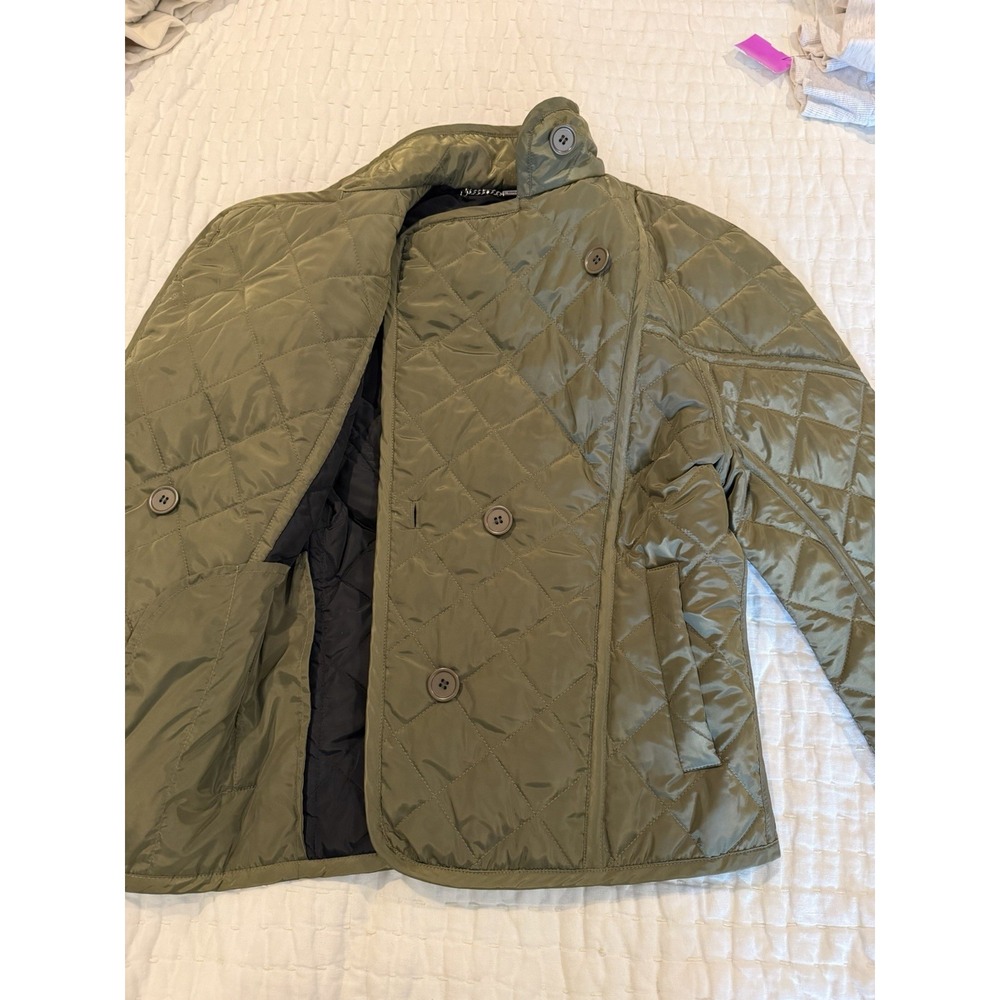 Barbara Bui Women's Quilt Pattern Double Breasted Jacket  Size 38 Green